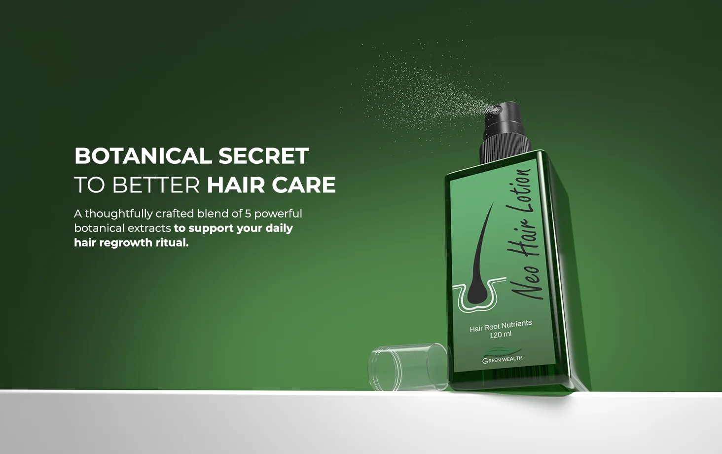 Neo Hair Lotion editorial banner — 120 ml botanical scalp treatment made in Thailand Neo Hair Lotion editorial banner — 120 ml botanical scalp treatment made in Thailand