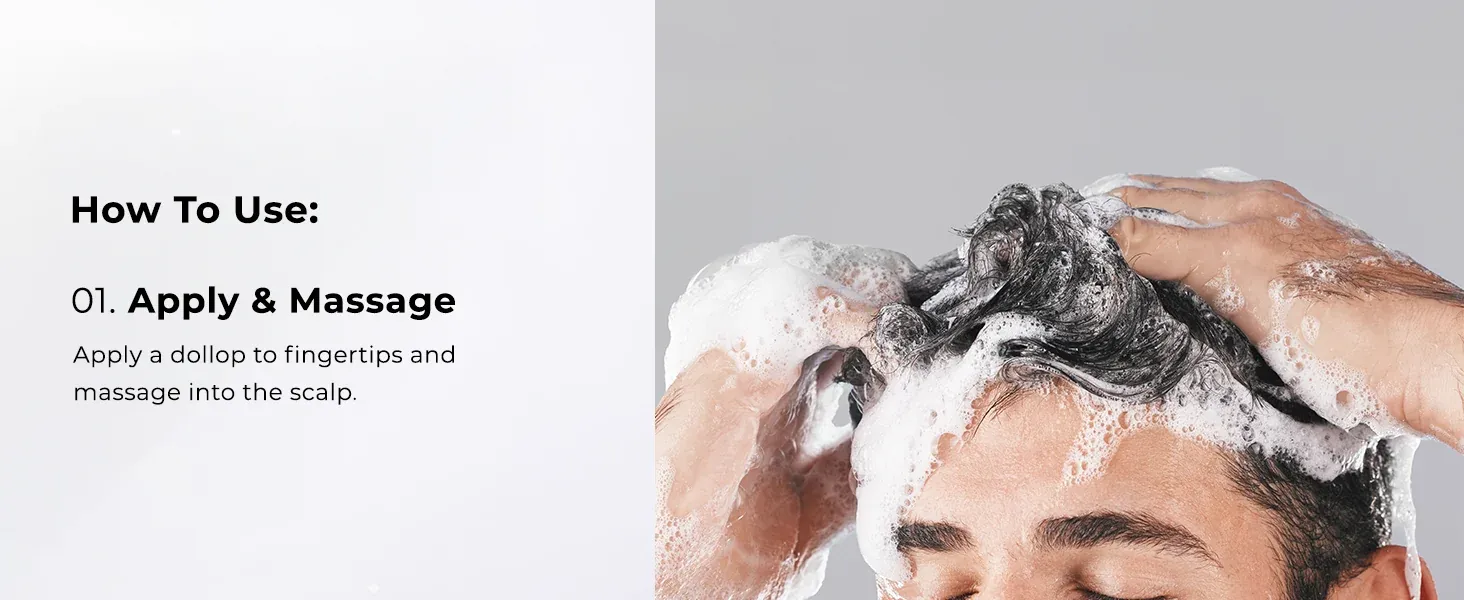 How to use step 01 — apply a dollop to fingertips and massage into the scalp How to use step 01 — apply a dollop to fingertips and massage into the scalp