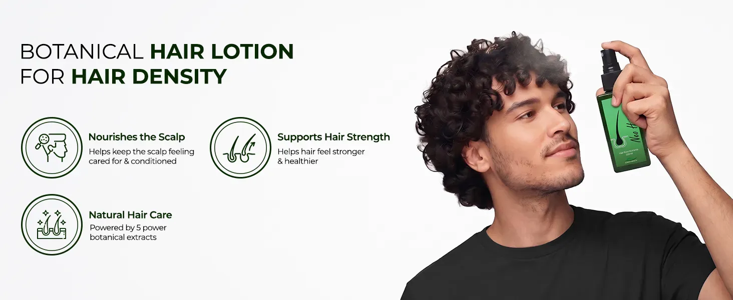 Neo Hair Lotion banner showing how the spray reaches the scalp rather than the lengths Neo Hair Lotion banner showing how the spray reaches the scalp rather than the lengths